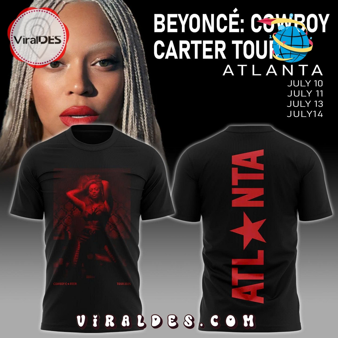 Beyonce x Atlanta Tour 2025 Black Shirt Beyonce x Atlanta Tour 2025 Black Shirt