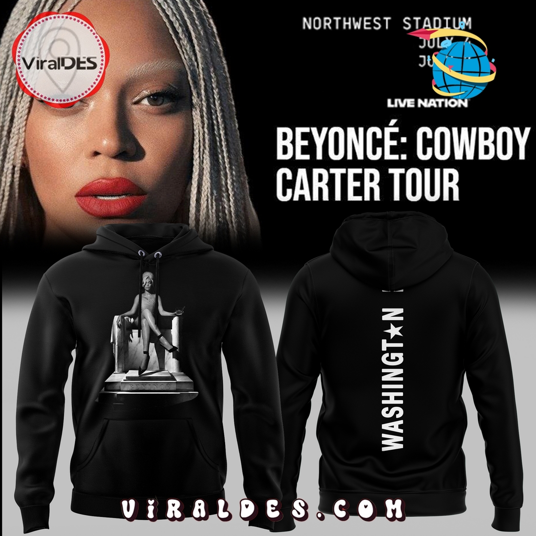 Beyonce x Washington DC Black Hoodie, Long Pants Beyonce x Washington DC Black Hoodie, Long Pants