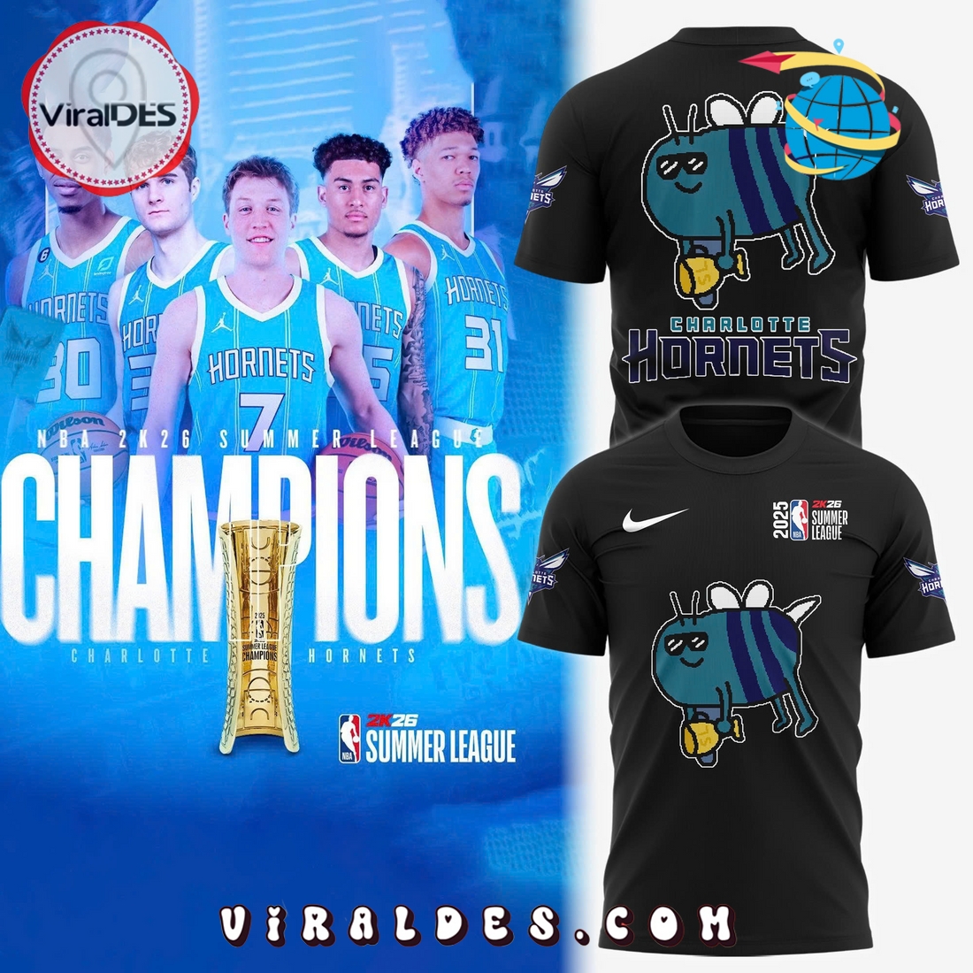 Charlotte Hornets New Bee Wins Logo Black Hoodie Charlotte Hornets New Bee Wins Logo Black Hoodie