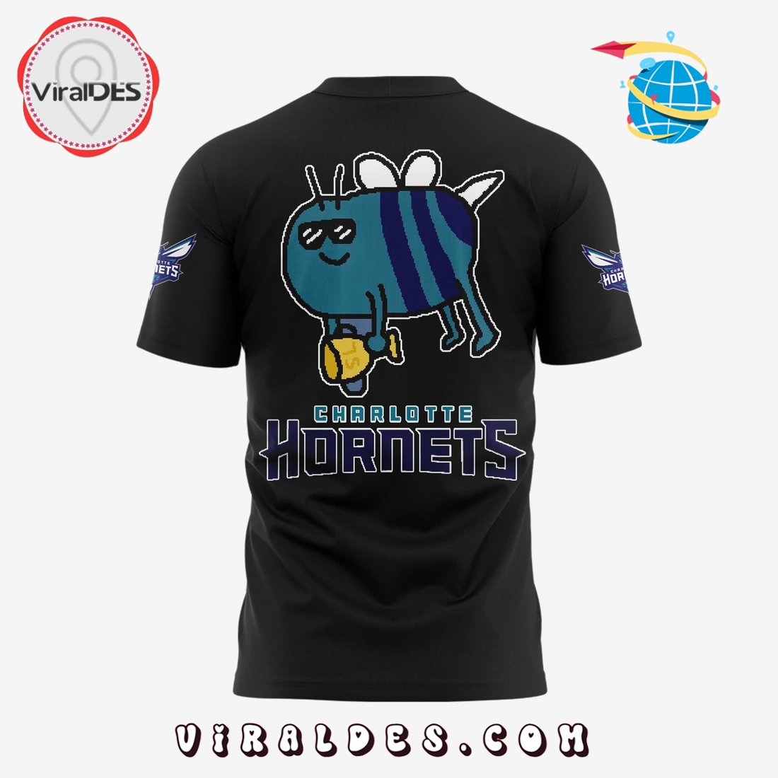 Charlotte Hornets New Bee Wins Logo Black Hoodie Charlotte Hornets New Bee Wins Logo Black Hoodie