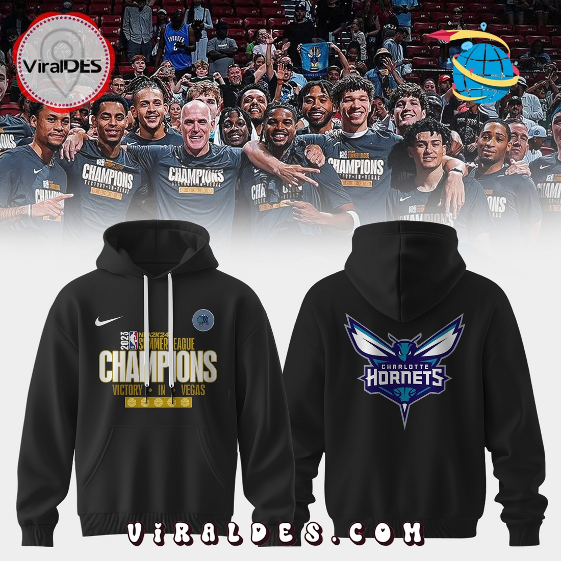 Charlotte Hornets Summer League Champions Hoodie 2025 Charlotte Hornets Summer League Champions Hoodie 2025
