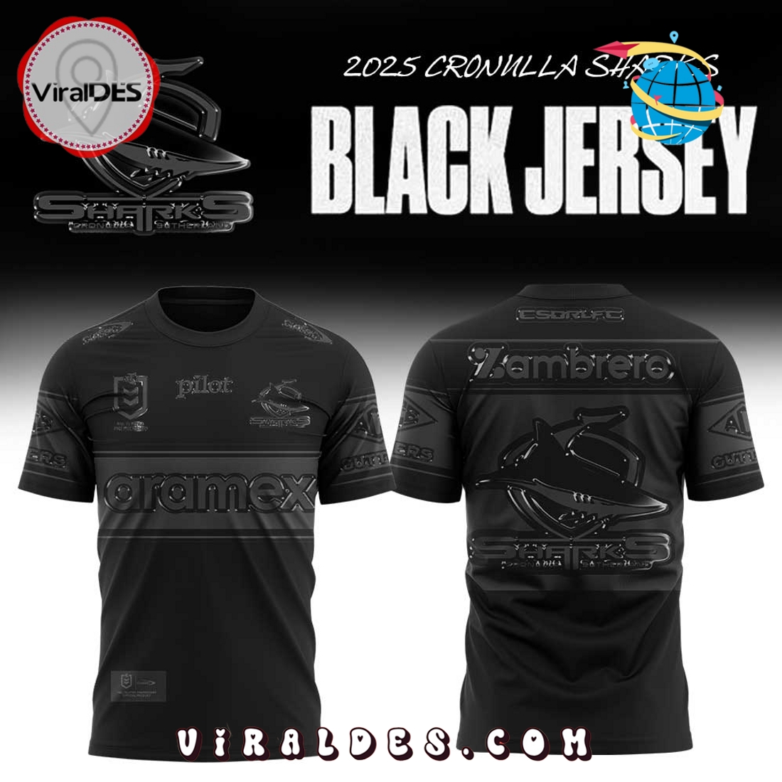 Cronulla Sharks Back In Black Limited Edition Hoodie Cronulla Sharks Back In Black Limited Edition Hoodie