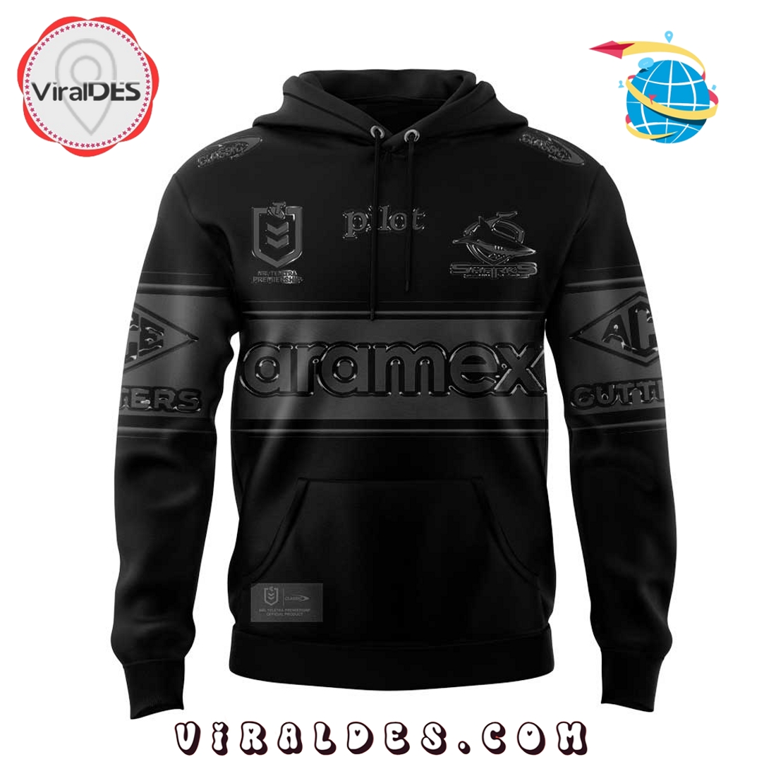 Cronulla Sharks Back In Black Limited Edition Hoodie Cronulla Sharks Back In Black Limited Edition Hoodie