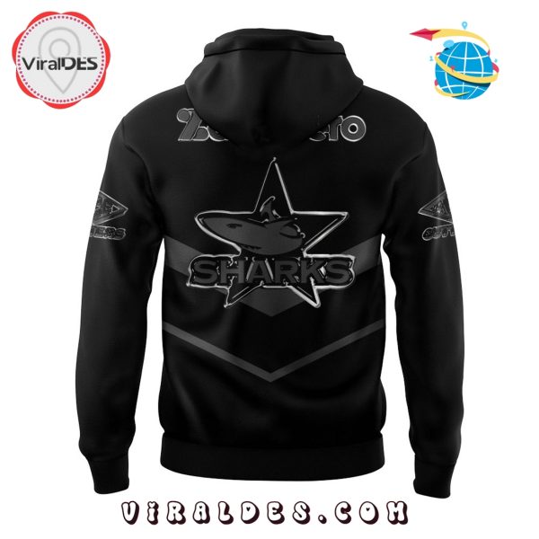 Cronulla Sharks Back In Black Old Logo Hoodie 2025