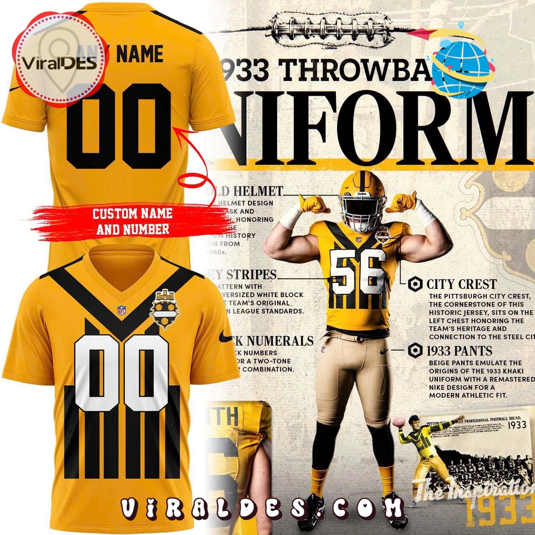 Custom Pittsburgh Steelers The 1933 Legacy Shirt Custom Pittsburgh Steelers The 1933 Legacy Shirt