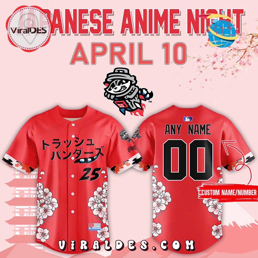 Custom Trash Pandas x Japanese 2025 Baseball Jersey Custom Trash Pandas x Japanese 2025 Baseball Jersey