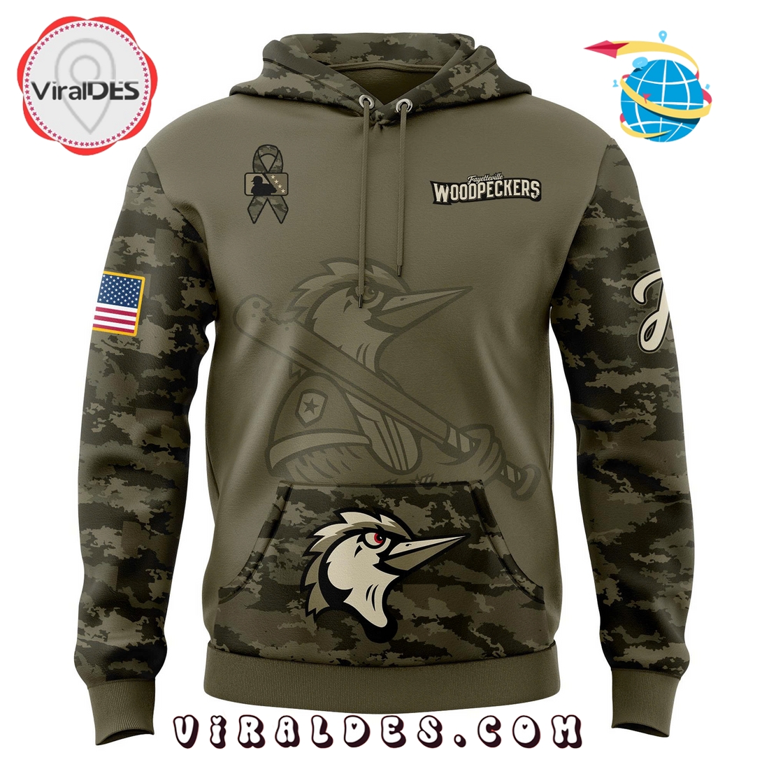 Fayetteville Woodpeckers Military Appreciation 2025 Hoodie, Long Pants Fayetteville Woodpeckers Military Appreciation 2025 Hoodie, Long Pants