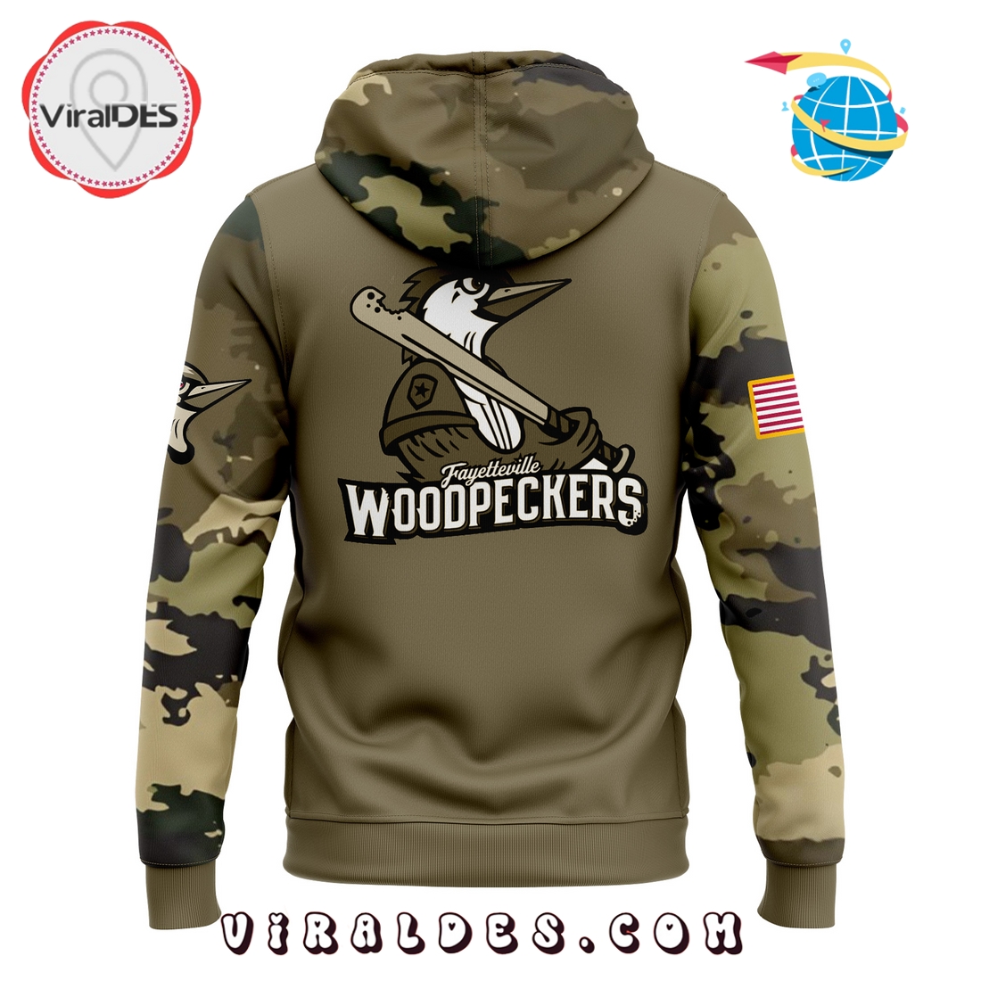 Fayetteville Woodpeckers Military Appreciation Hoodie, Long Pants Fayetteville Woodpeckers Military Appreciation Hoodie, Long Pants