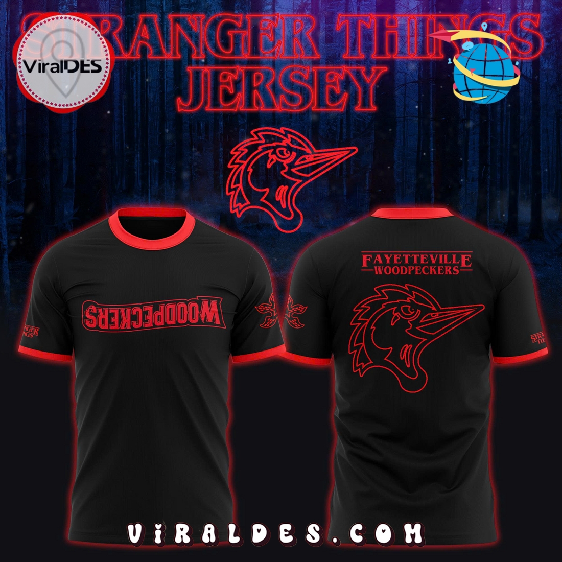 Fayetteville Woodpeckers Stranger things 2025 Shirt Fayetteville Woodpeckers Stranger things 2025 Shirt