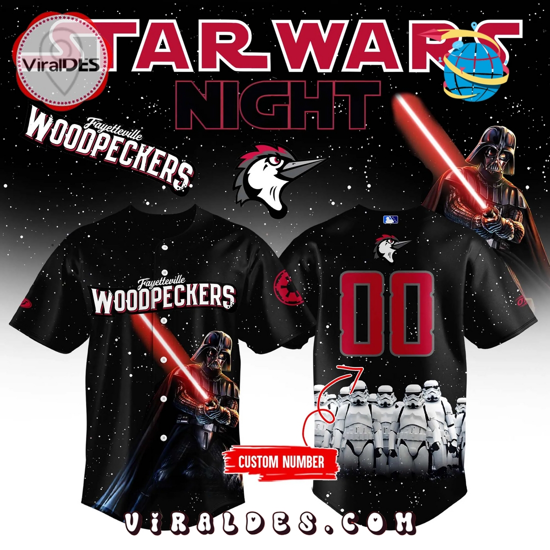 Fayetteville Woodpeckers x 2025 Star Wars Night Jersey Fayetteville Woodpeckers x 2025 Star Wars Night Jersey