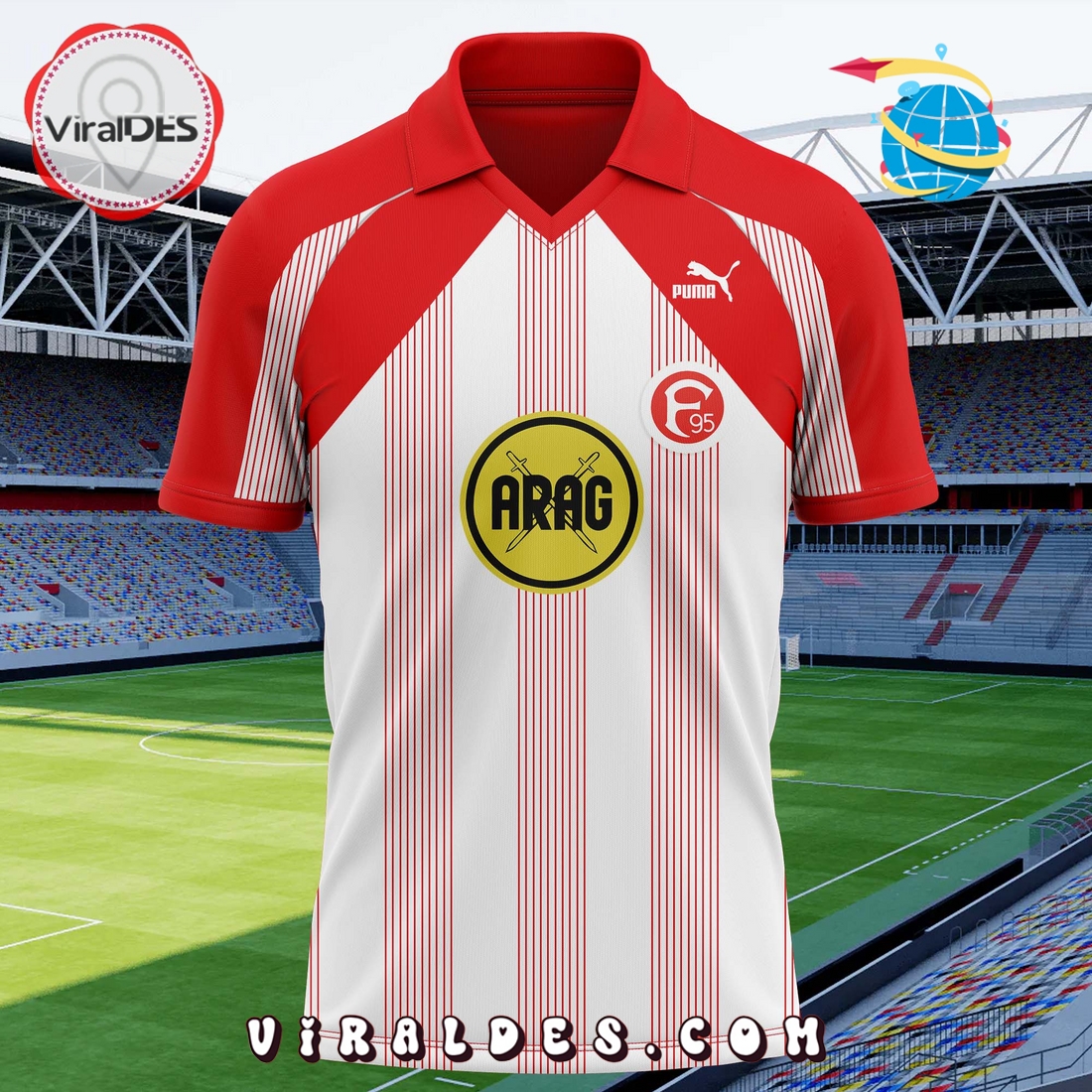 Fortuna Düsseldorf 1986-87 Home Kit Retro Polo Fortuna Düsseldorf 1986-87 Home Kit Retro Polo