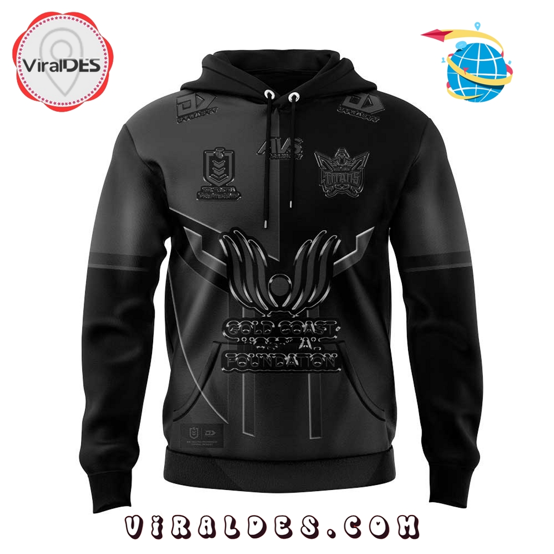 Gold Coast Titans Back In Black Old Logo Hoodie 2025 Gold Coast Titans Back In Black Old Logo Hoodie 2025