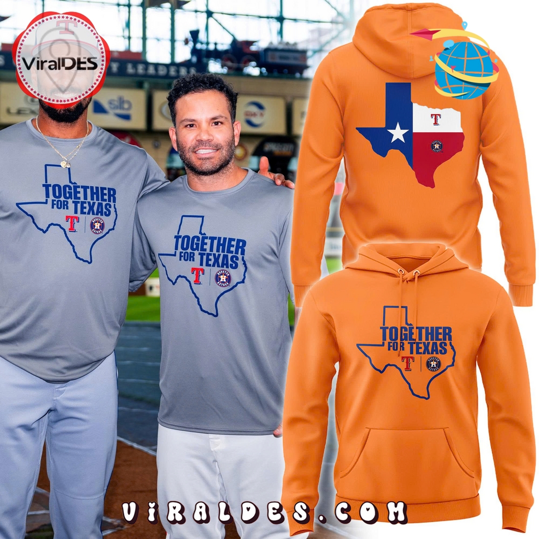 Houston Astros Together For Texas Orange Hoodie 2025 Houston Astros Together For Texas Orange Hoodie 2025