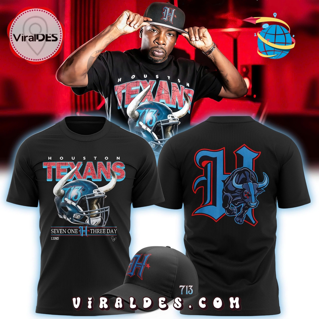 Houston Texans 713 New 2025 Black Hoodie, Cap Houston Texans 713 New 2025 Black Hoodie, Cap