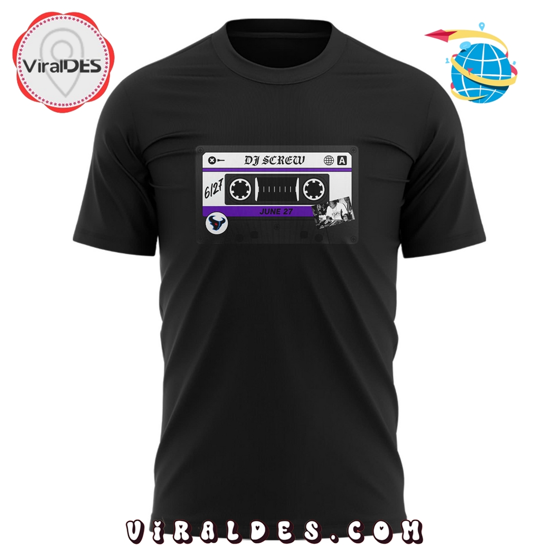 Houston Texans x DJ Screw Black Hoodie, Cap Houston Texans x DJ Screw Black Hoodie, Cap