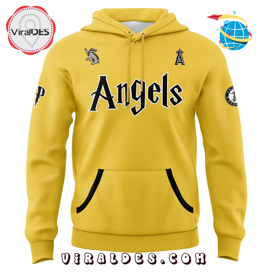 LA Angels x Hufflepuff House Hoodie 2025 LA Angels x Hufflepuff House Hoodie 2025