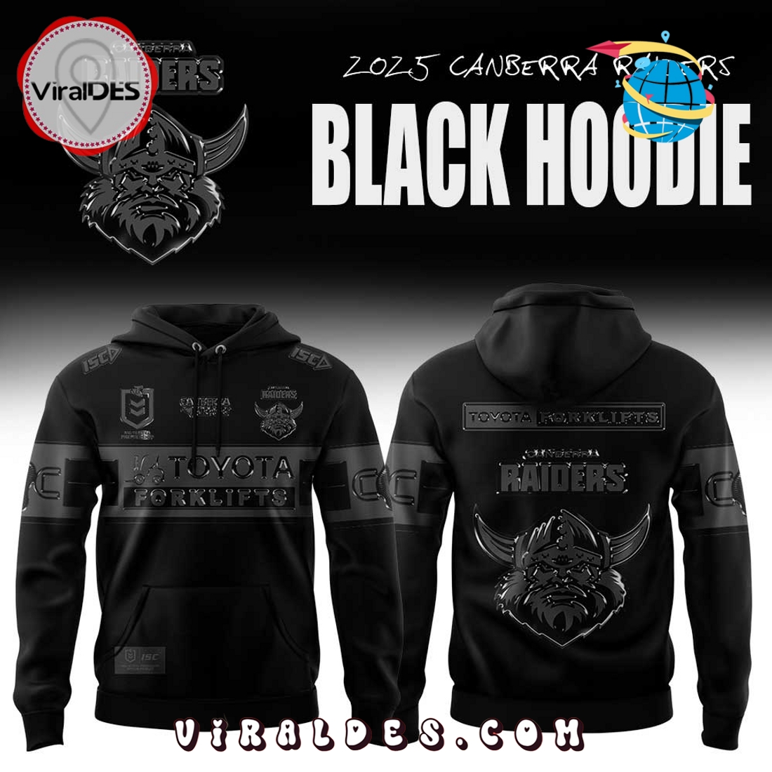 Limited Edition Canberra Raiders Back In Black Hoodie And Pants Limited Edition Canberra Raiders Back In Black Hoodie And Pants