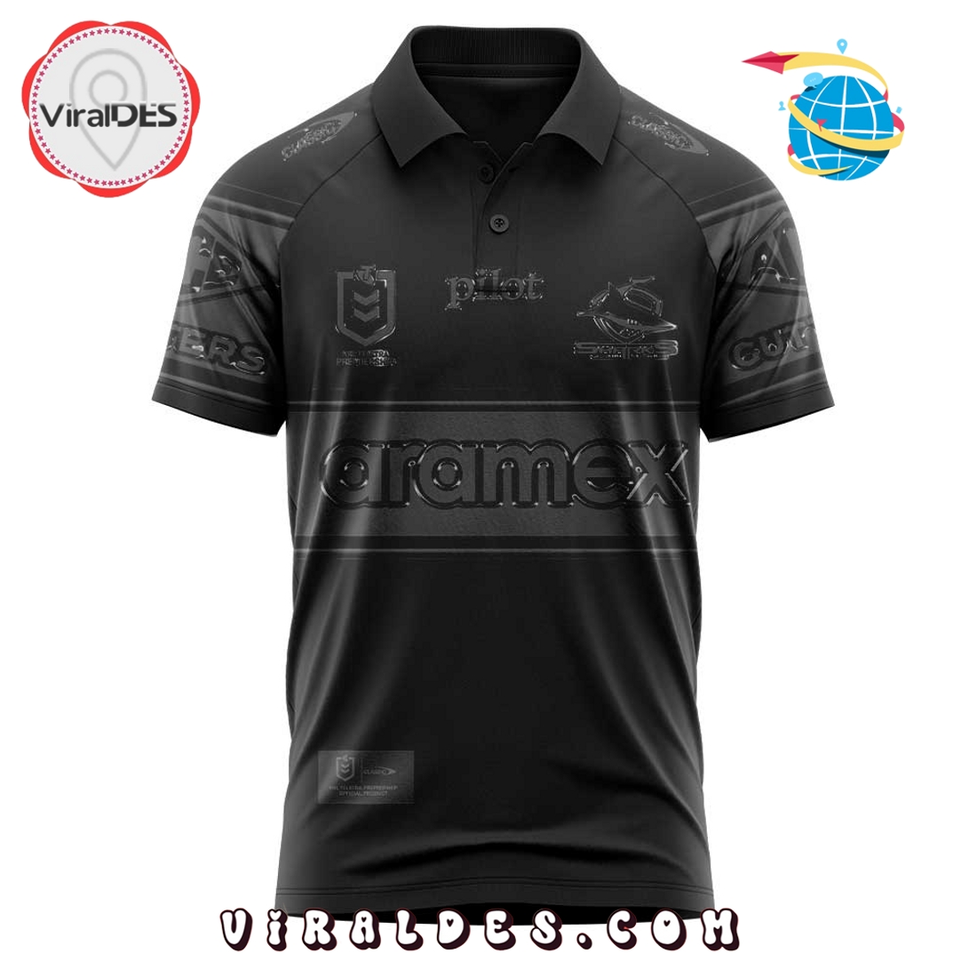Limited Edition Cronulla Sharks Back In Black Polo Limited Edition Cronulla Sharks Back In Black Polo