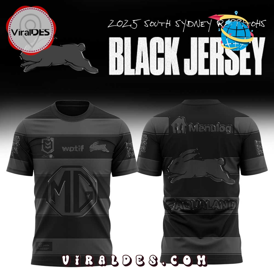 Limited Edition South Sydney Rabbitohs Back In Black Hoodie Limited Edition South Sydney Rabbitohs Back In Black Hoodie
