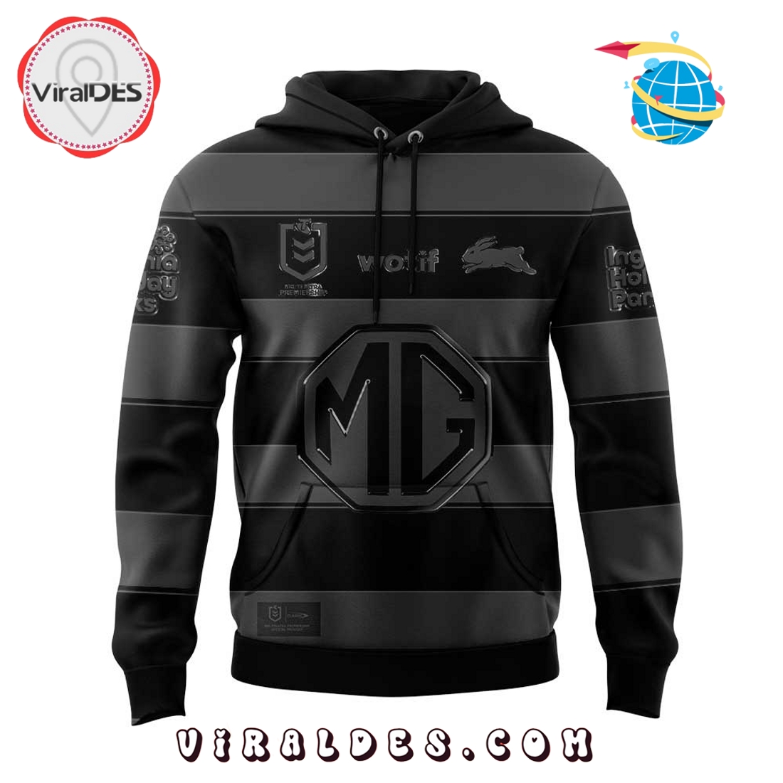 Limited Edition South Sydney Rabbitohs Back In Black Hoodie Limited Edition South Sydney Rabbitohs Back In Black Hoodie