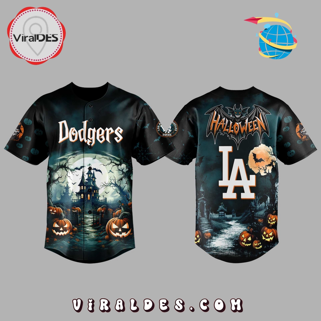 Los Angeles Dodgers x Happy Halloween Baseball Jersey Los Angeles Dodgers x Happy Halloween Baseball Jersey