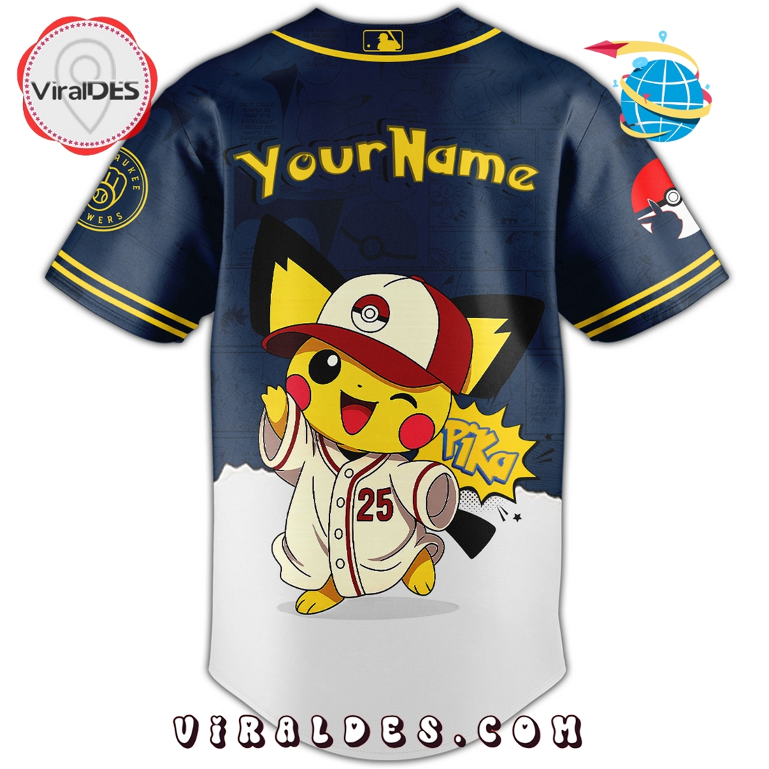 Milwaukee Brewers x Pokémon GO Night 2025 Baseball Jersey Milwaukee Brewers x Pokémon GO Night 2025 Baseball Jersey