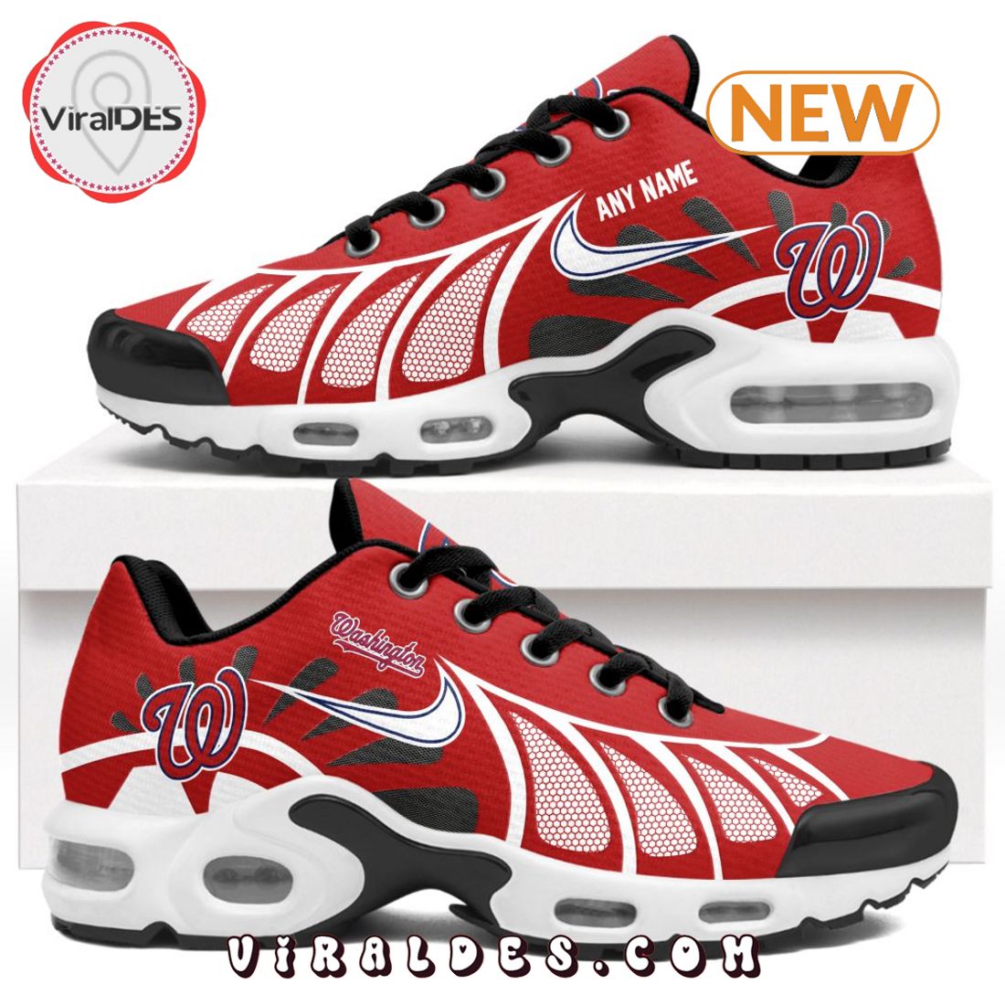 MLB Washington Nationals Custom Air Max Plus Shoes MLB Washington Nationals Custom Air Max Plus Shoes