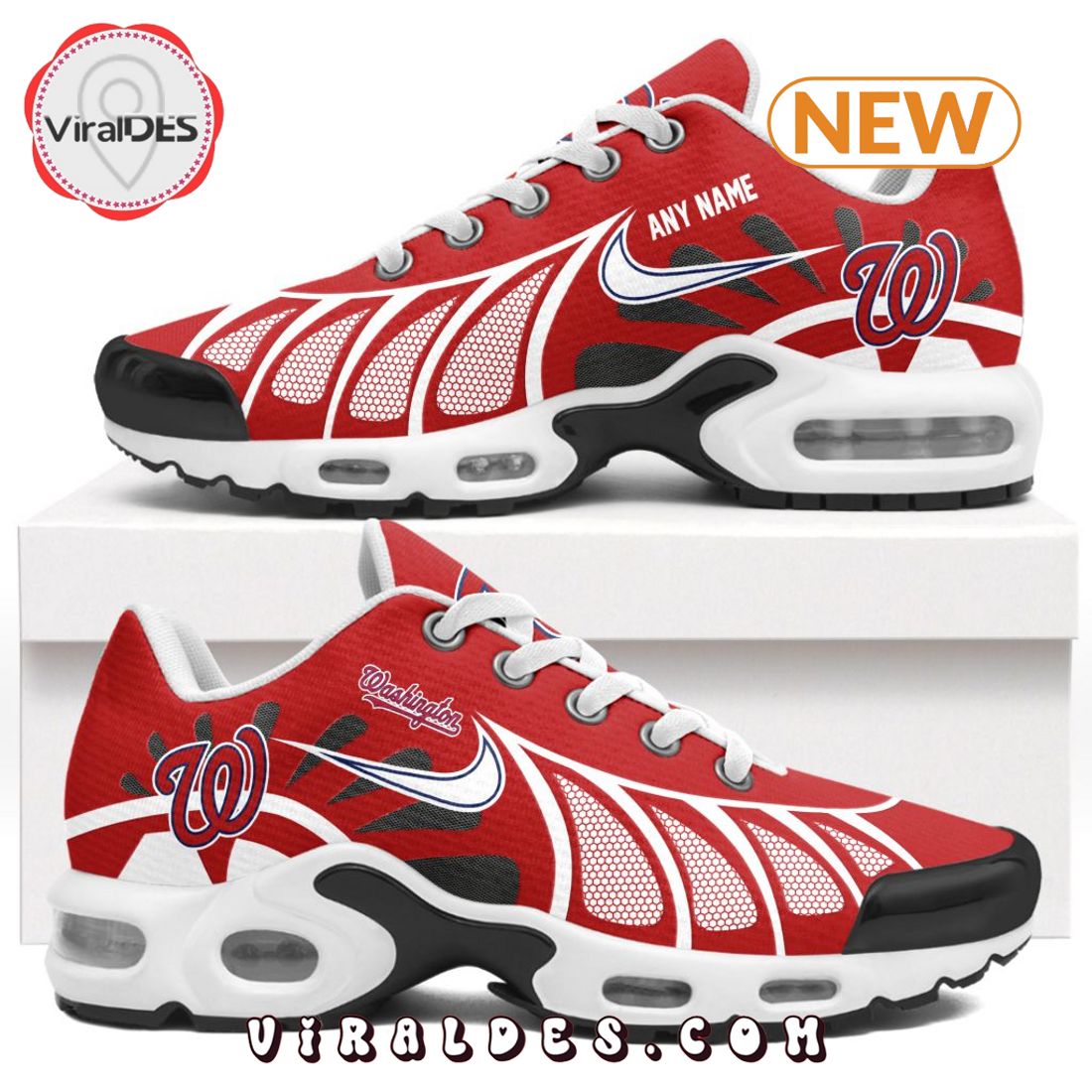 MLB Washington Nationals Custom Air Max Plus Shoes MLB Washington Nationals Custom Air Max Plus Shoes