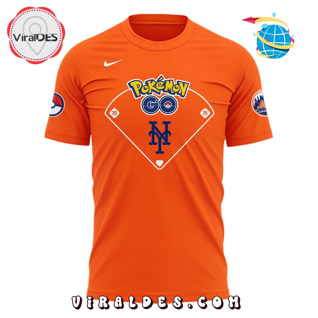 New York Mets x Pokémon GO Orange Shirt New York Mets x Pokémon GO Orange Shirt