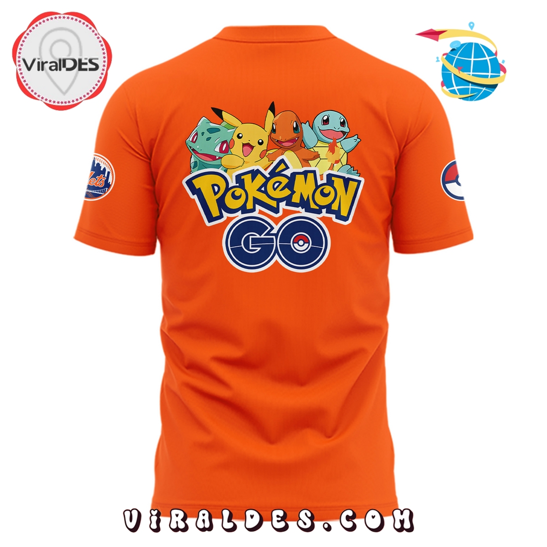New York Mets x Pokémon GO Orange Shirt New York Mets x Pokémon GO Orange Shirt