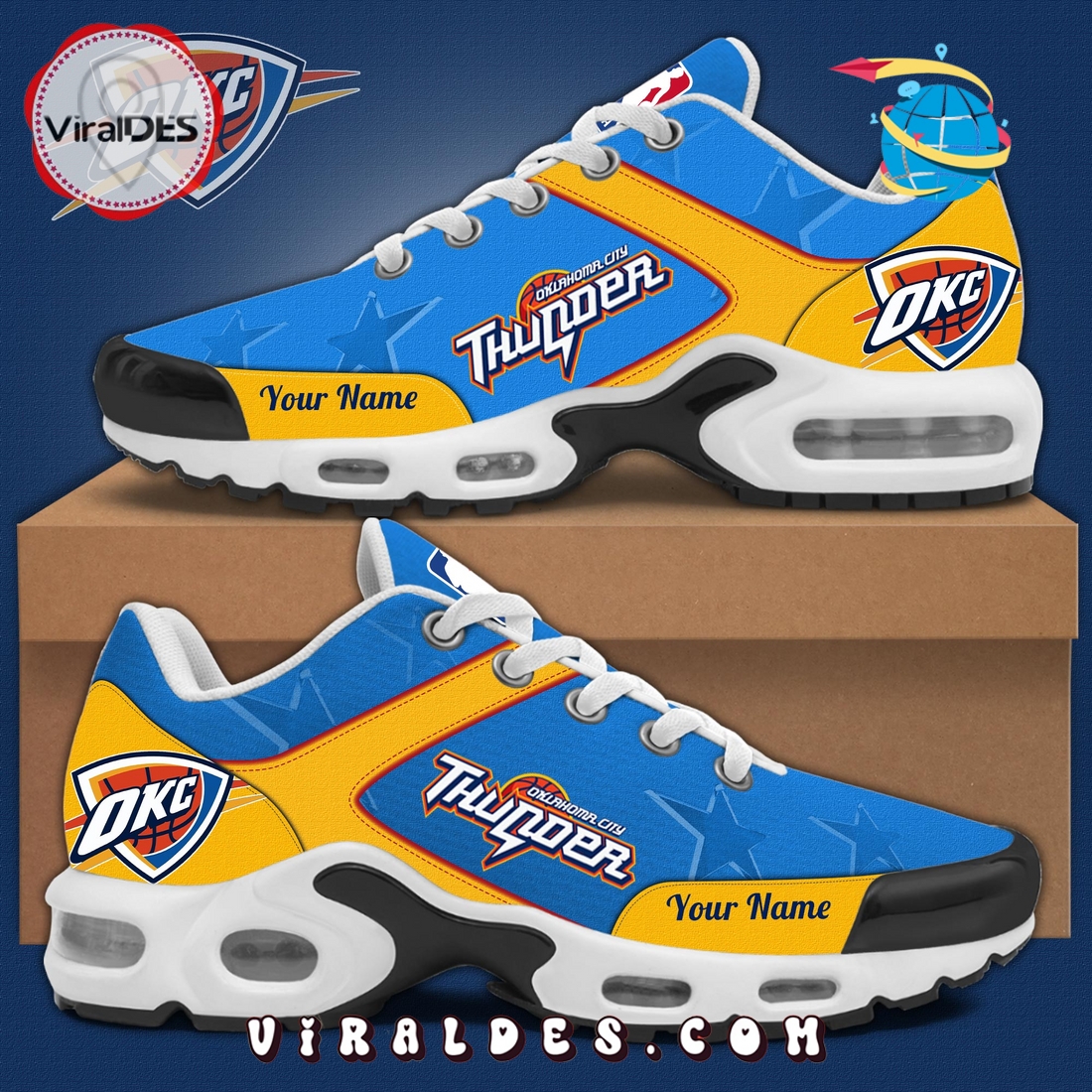 Oklahoma City Thunder Personalized Air Max Plus Sneakers Oklahoma City Thunder Personalized Air Max Plus Sneakers