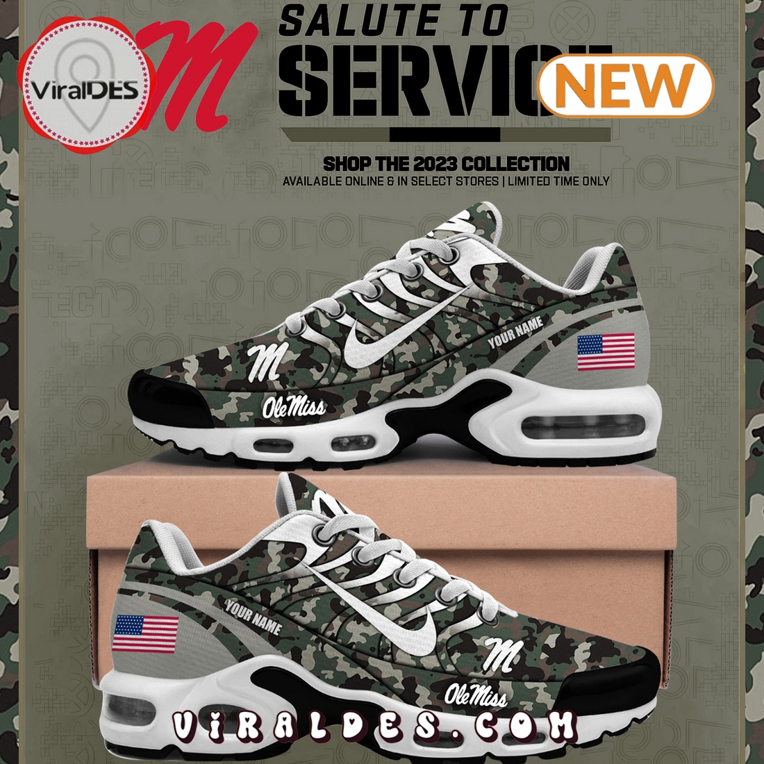 Ole Miss Rebels NCAA Camo Air Max Plus Shoes Ole Miss Rebels NCAA Camo Air Max Plus Shoes