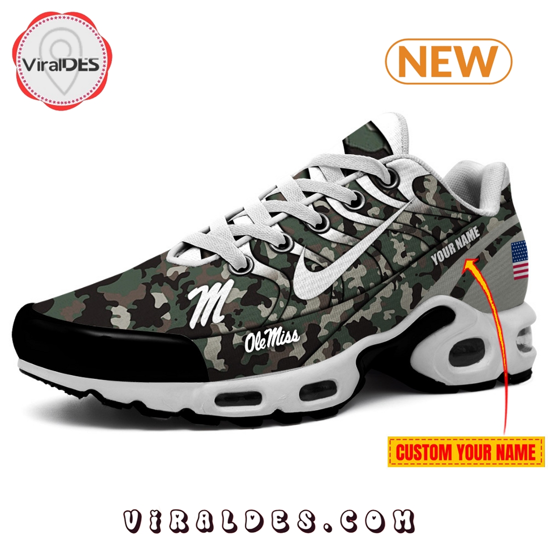 Ole Miss Rebels NCAA Camo Air Max Plus Shoes Ole Miss Rebels NCAA Camo Air Max Plus Shoes
