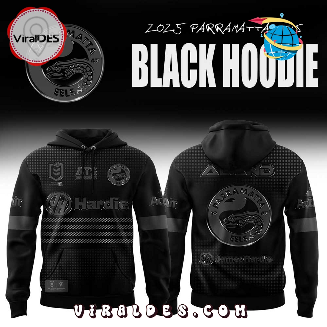 Parramatta Eels Back In Black Limited Edition Hoodie Parramatta Eels Back In Black Limited Edition Hoodie