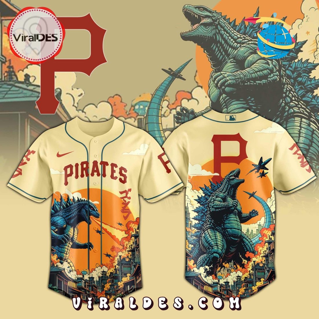 Pittsburgh Pirates 2025 Godzilla Limited Edition Jersey Pittsburgh Pirates 2025 Godzilla Limited Edition Jersey