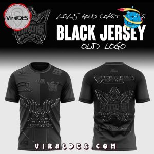 Gold Coast Titans Back In Black Old Logo Hoodie 2025