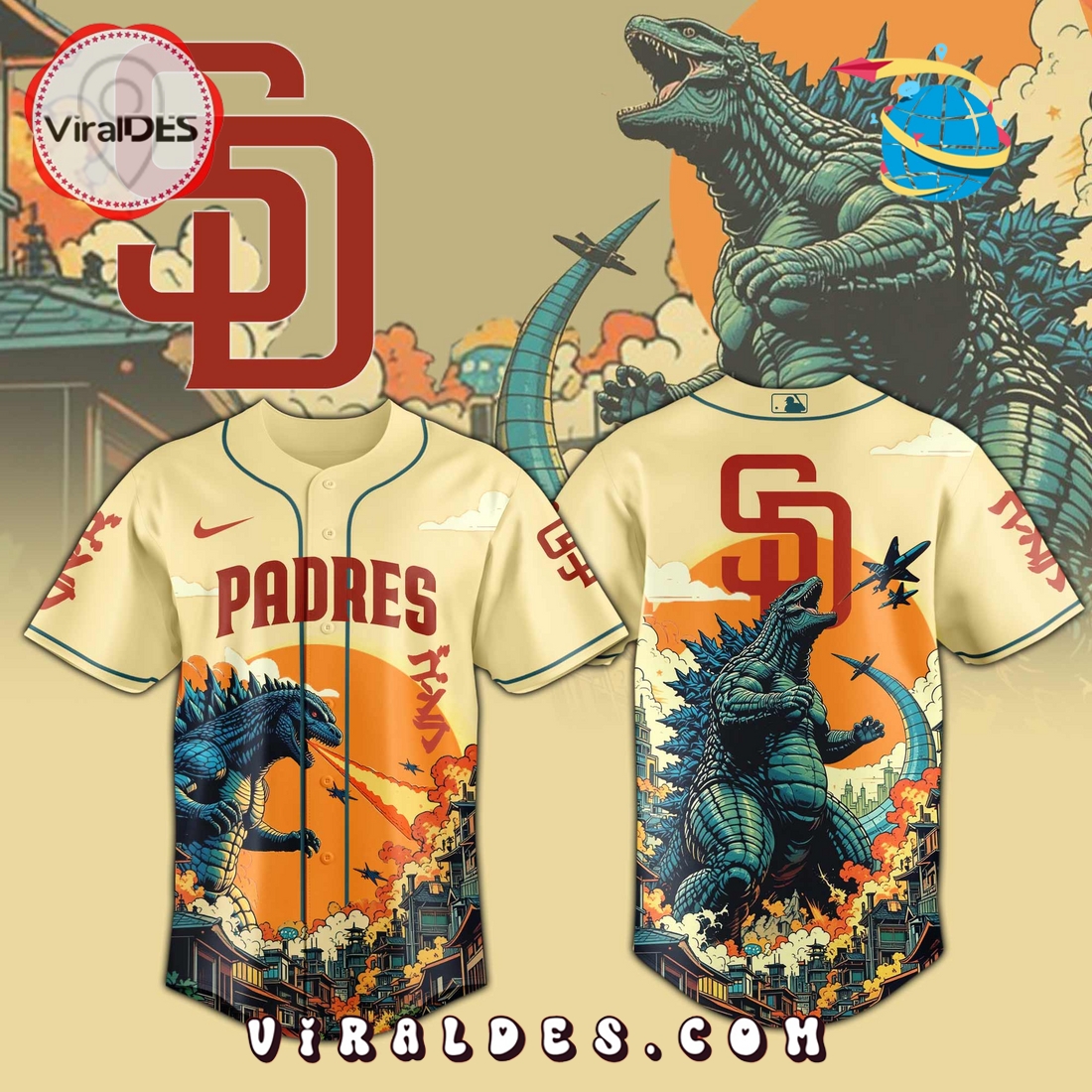 San Diego Padres 2025 Godzilla Limited Edition Jersey San Diego Padres 2025 Godzilla Limited Edition Jersey