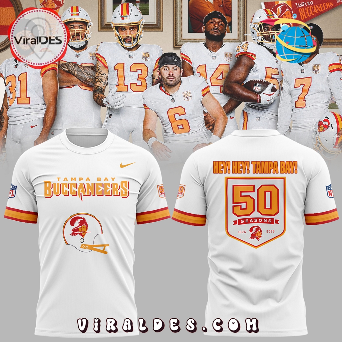 Tampa Bay Buccaneers 50th Season Hoodie 2025 Tampa Bay Buccaneers 50th Season Hoodie 2025