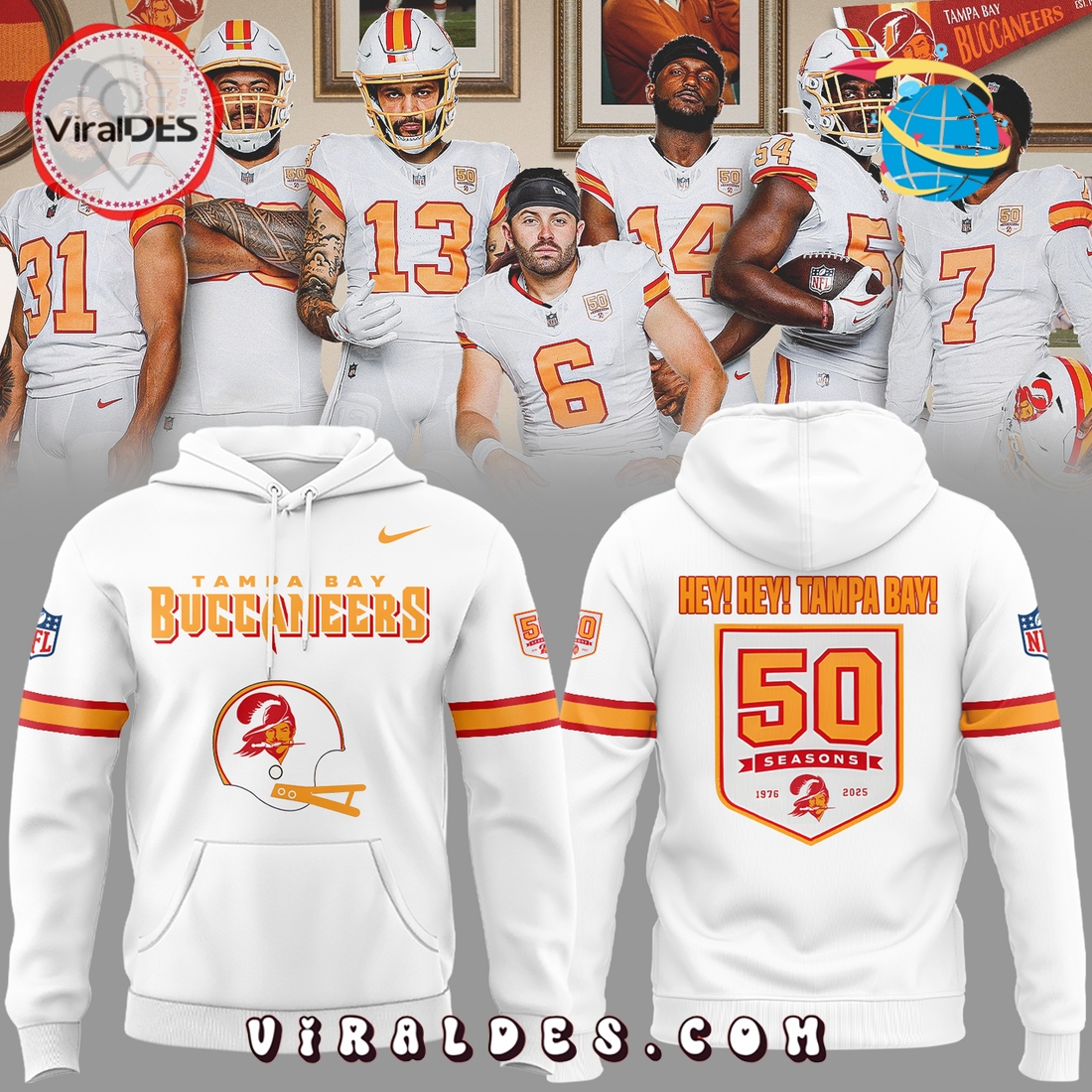 Tampa Bay Buccaneers 50th Season Hoodie 2025 Tampa Bay Buccaneers 50th Season Hoodie 2025