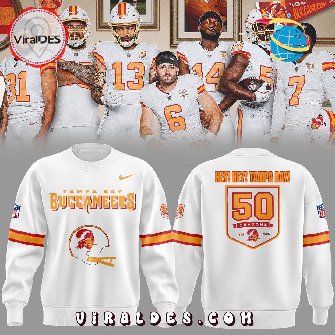 Tampa Bay Buccaneers 50th Season Hoodie 2025 Tampa Bay Buccaneers 50th Season Hoodie 2025