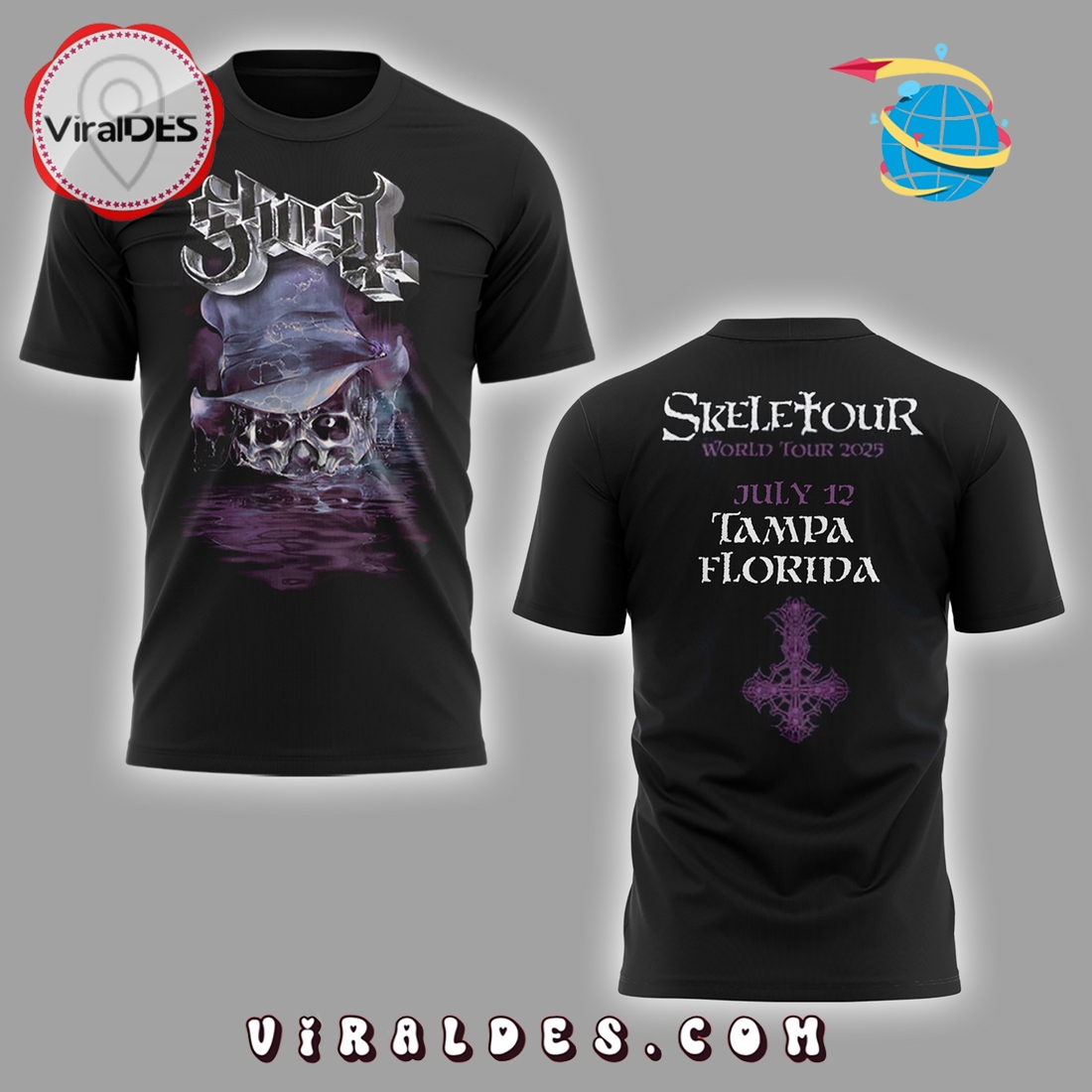 The Band Ghost The SKELETOUR At Tampa Hoodie 2025 The Band Ghost The SKELETOUR At Tampa Hoodie 2025