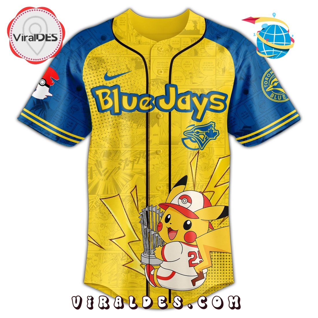 Toronto Blue Jays MLB Pokémon GO Night Baseball Jersey Toronto Blue Jays MLB Pokémon GO Night Baseball Jersey