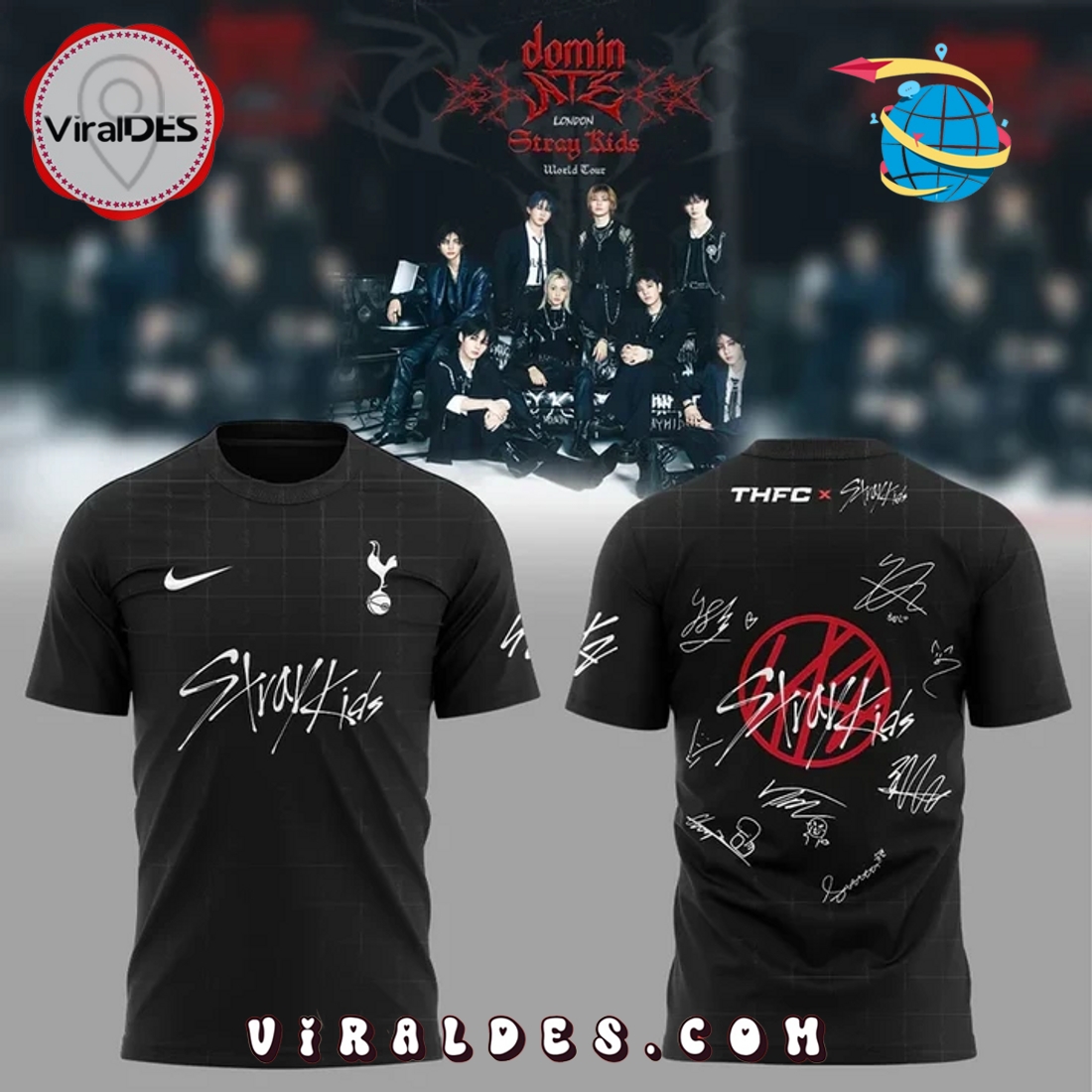 Tottenham Hotspur x Stray Kids Show Black Hoodie Tottenham Hotspur x Stray Kids Show Black Hoodie