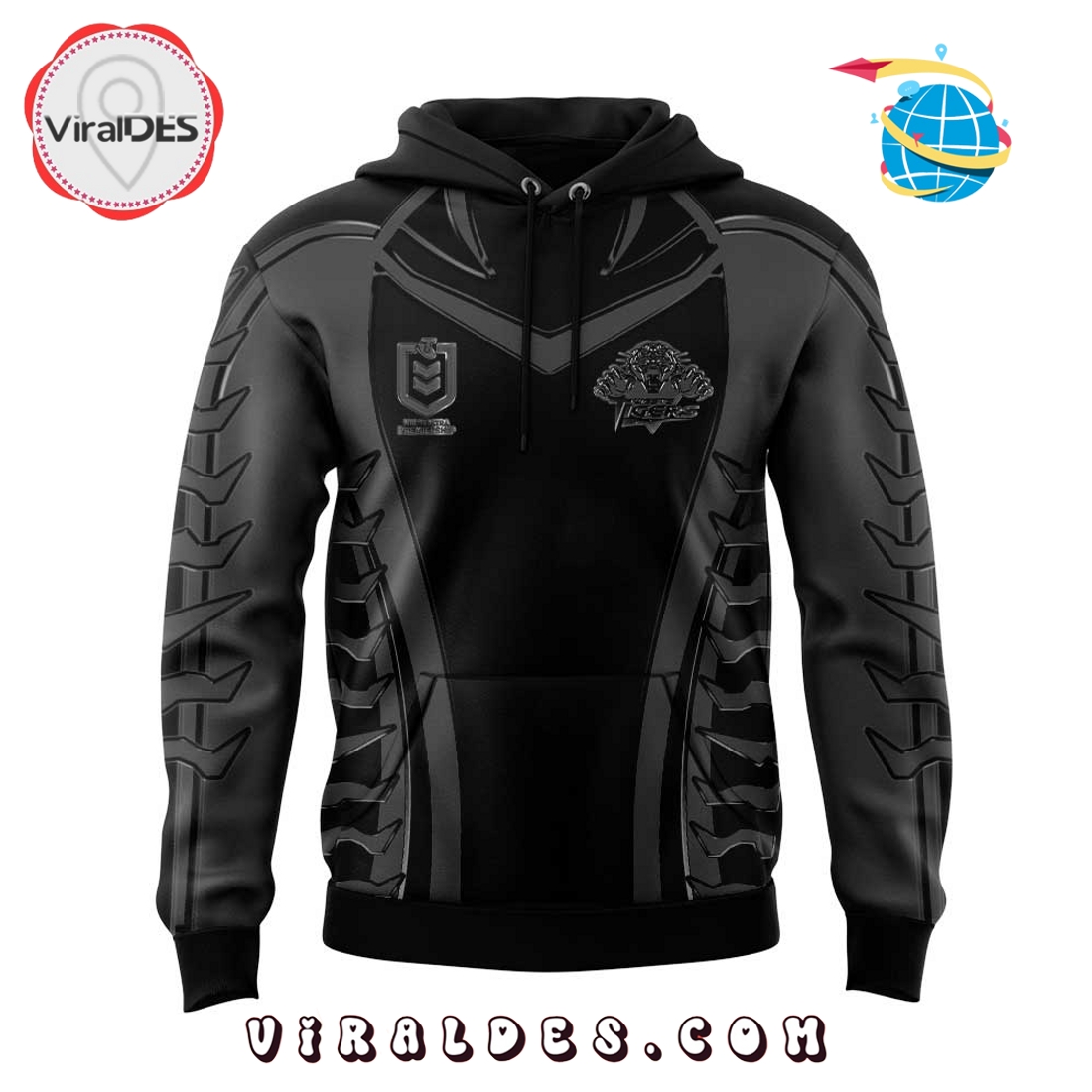 Wests Tigers Back In Black Old Logo Hoodie 2025 Wests Tigers Back In Black Old Logo Hoodie 2025