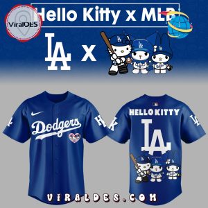 Dodgers MLB x Hello Kitty Blue Baseball Jersey Dodgers MLB x Hello Kitty Blue Baseball Jersey