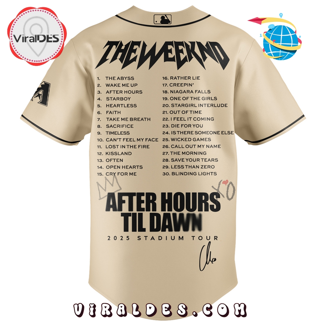 Arizona Diamondbacks x The Weeknd After Hours Til Dawn Baseball Jersey Arizona Diamondbacks x The Weeknd After Hours Til Dawn Baseball Jersey