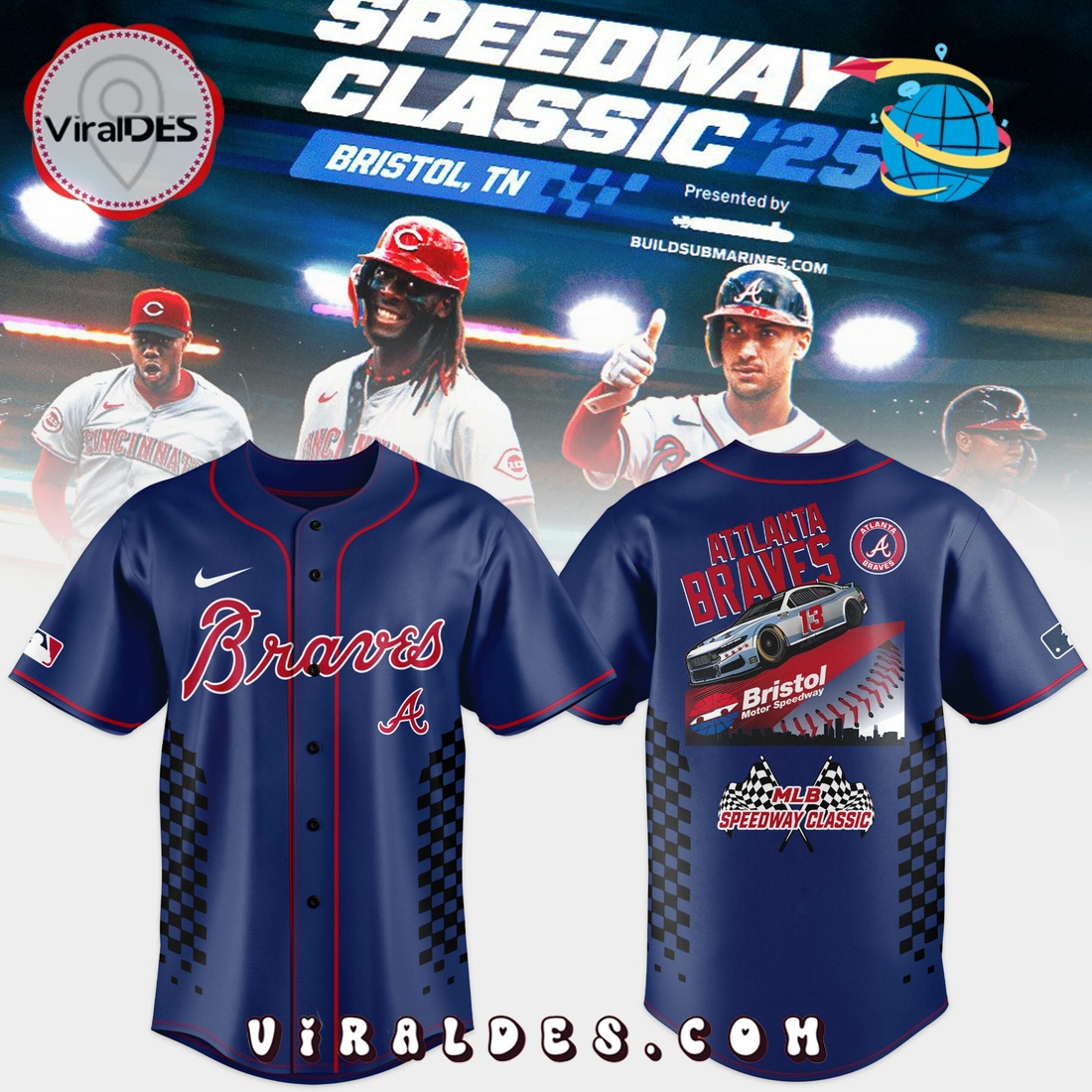 Atlanta Braves MLB Speedway Baseball Jersey Atlanta Braves MLB Speedway Baseball Jersey