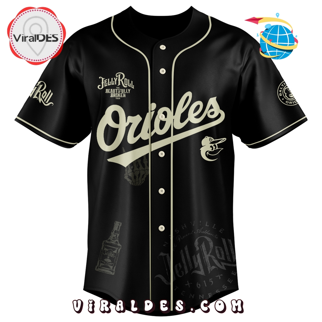 Baltimore Orioles x Jelly Roll Tour Baseball Jersey Baltimore Orioles x Jelly Roll Tour Baseball Jersey