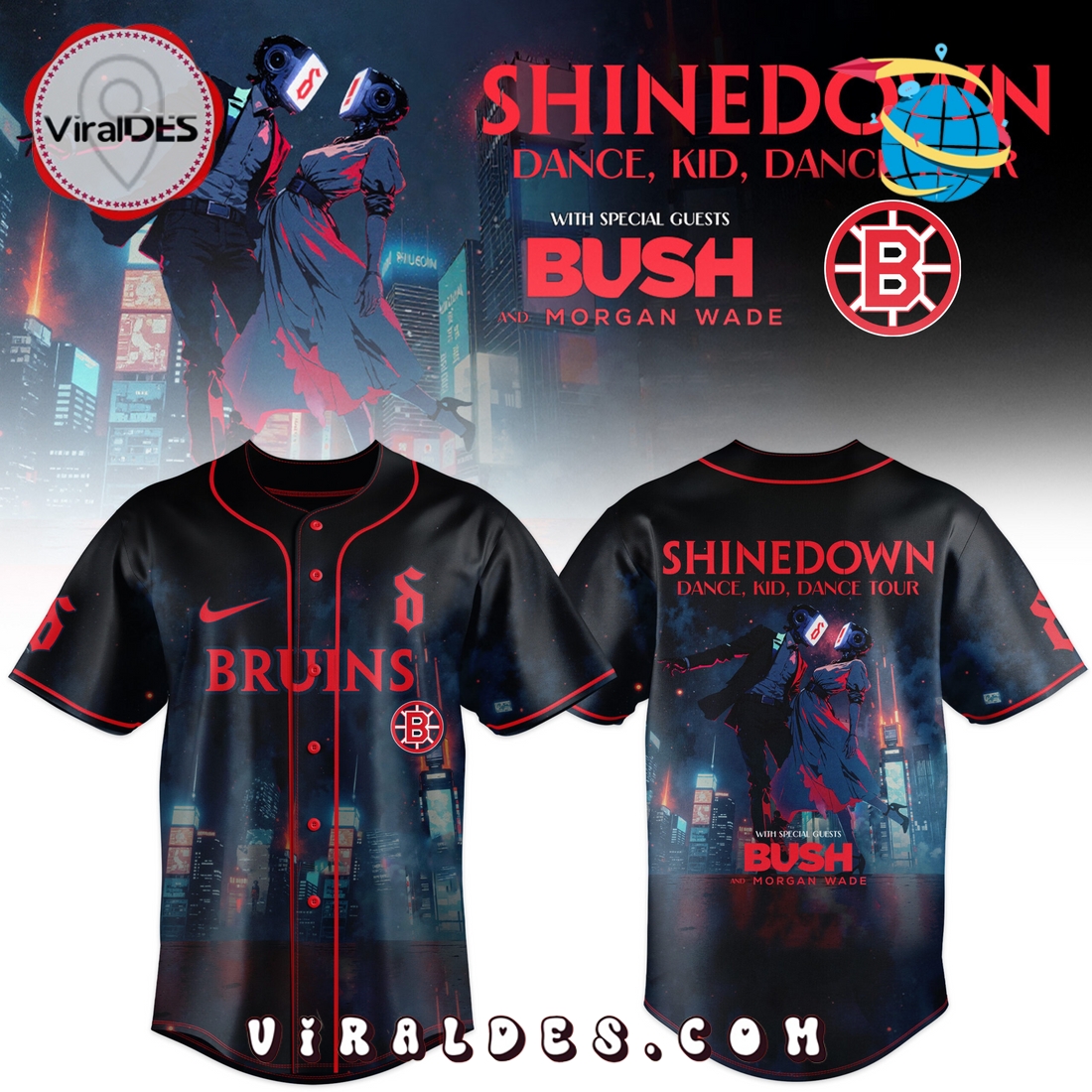 Boston Bruins x Shinedown DanceKidDance Tour Jersey Boston Bruins x Shinedown DanceKidDance Tour Jersey