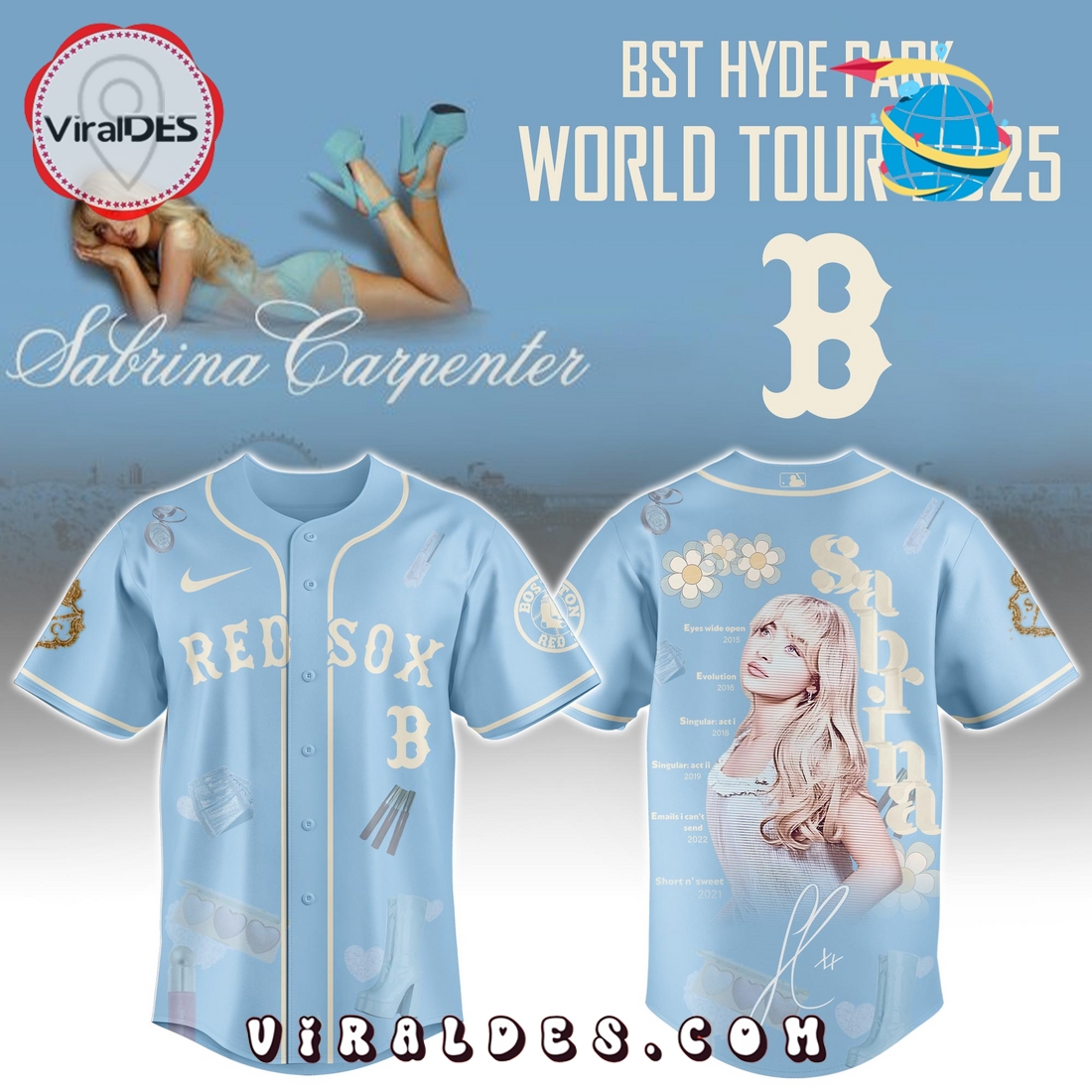 Boston Red Sox MLB x Sabrina Carpenter 2025 Baseball Jersey Boston Red Sox MLB x Sabrina Carpenter 2025 Baseball Jersey
